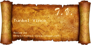 Tunkel Vince névjegykártya